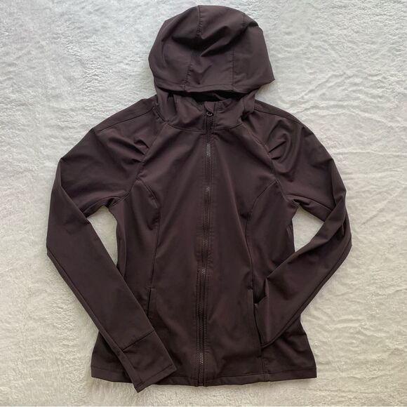 Yogalicious Jackets & Blazers - Yogalicious Lightweight Full-Zip Hooded Workout Jacket Deep Purple | Medium